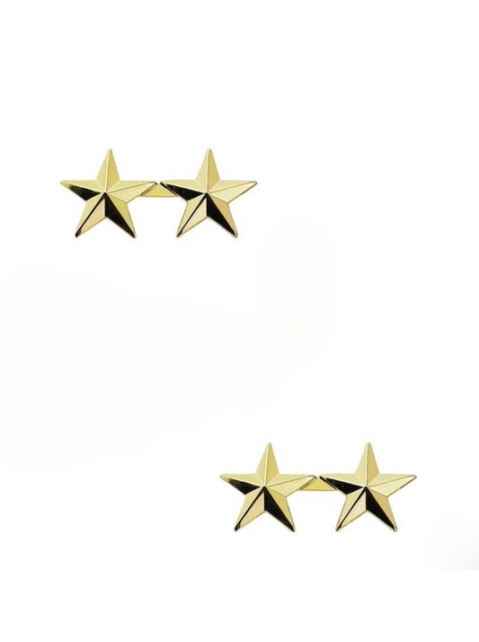 2 STARS GOLD PIN PAIRS 1/2" HIGH