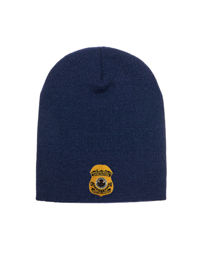 HSI SPECIAL AGENT BADGE SKULL KNIT BEANIE