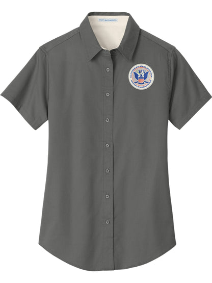 WOMEN'S CBP SEAL BUTTON UP DRESS SHIRT-L508