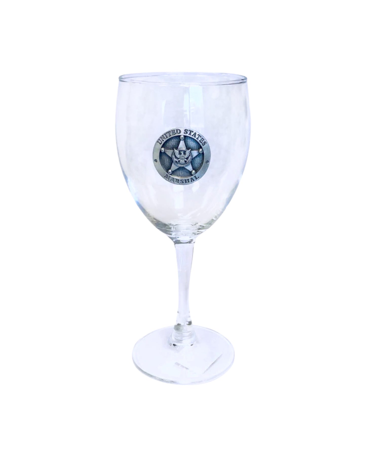 USMS WINE GLASS W/ PEWTER STAR