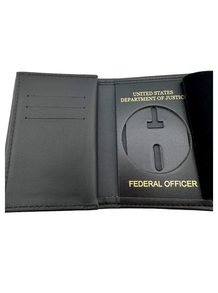 BOP BADGE WALLET 119-A USDOJ/FED OFFICER-BLACK