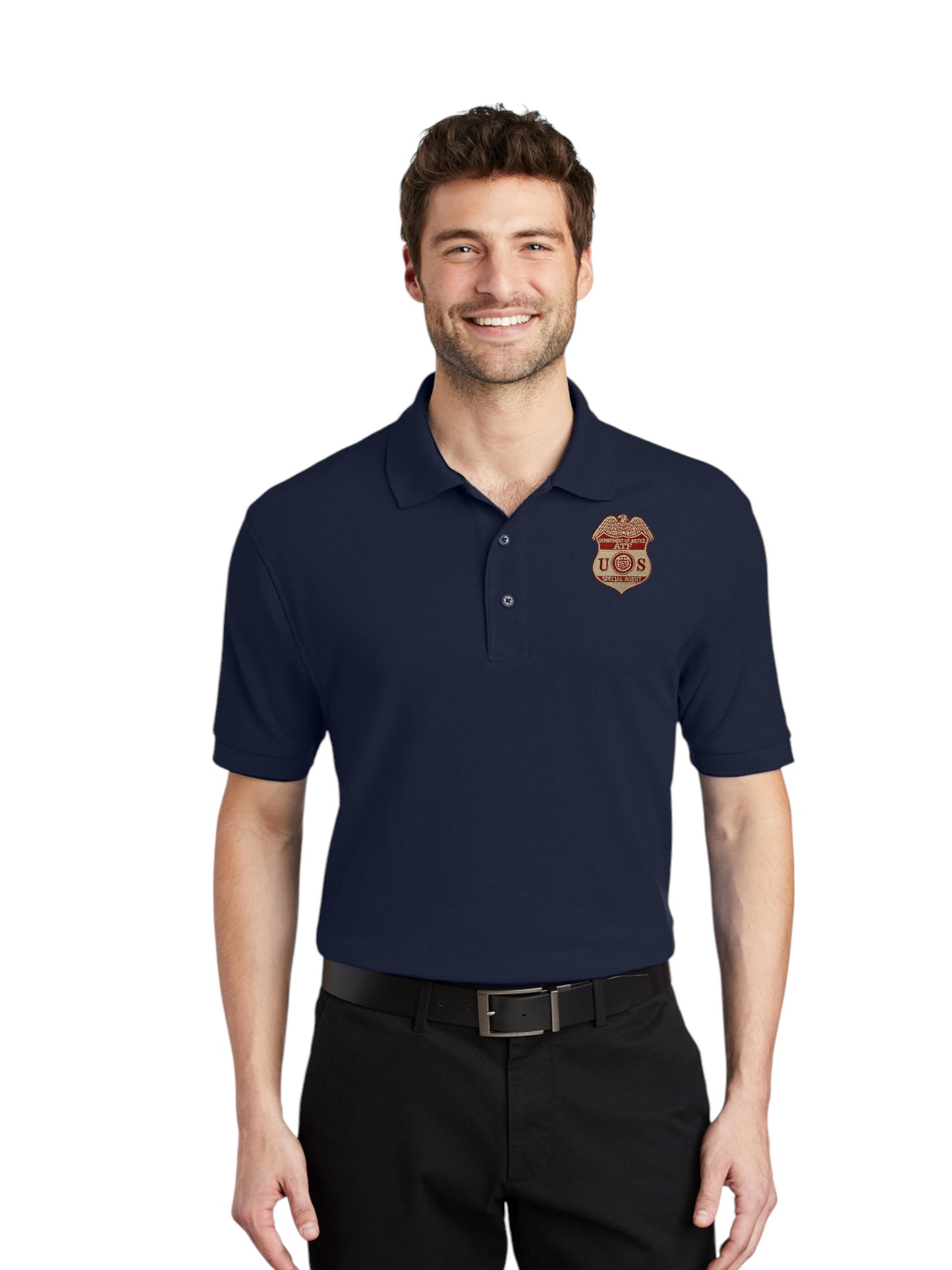 MEN'S ATF S/A BADGE PORT AUTHORITY POLO-K500