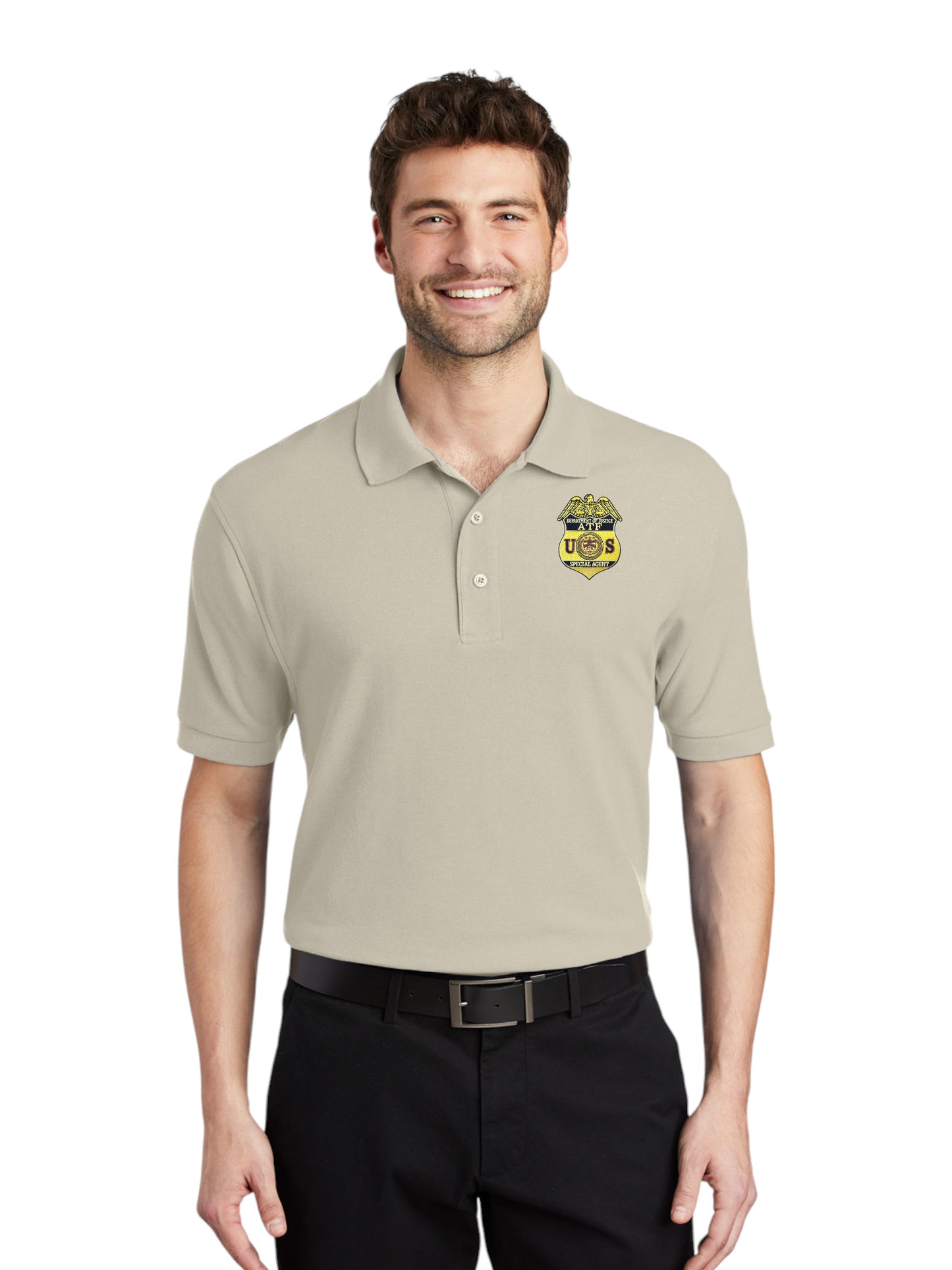 MEN'S ATF S/A BADGE PORT AUTHORITY POLO-K500