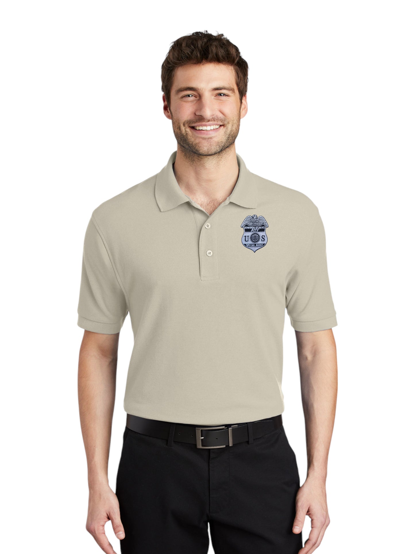 MEN'S ATF S/A BADGE PORT AUTHORITY POLO-K500