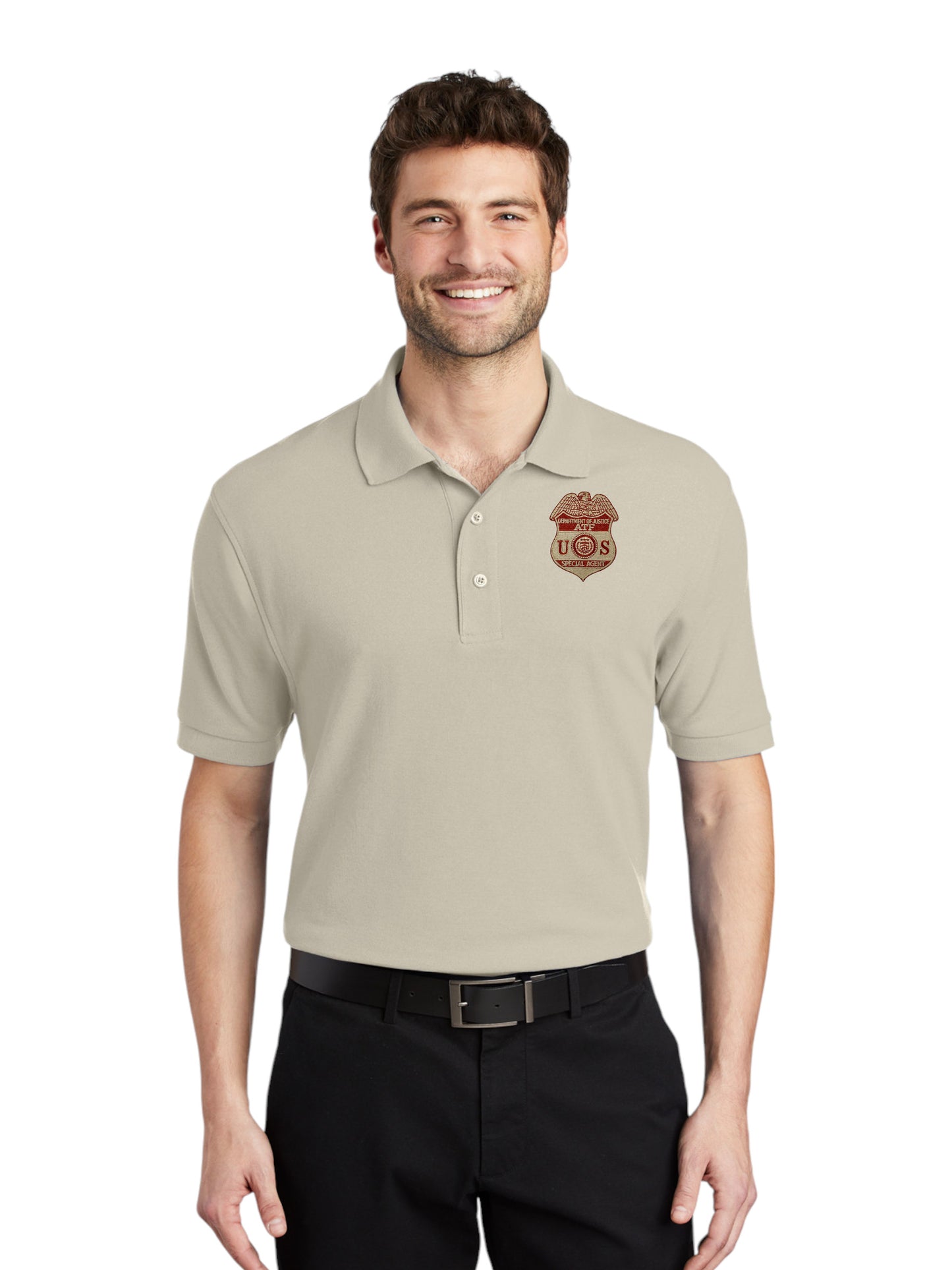 MEN'S ATF S/A BADGE PORT AUTHORITY POLO-K500