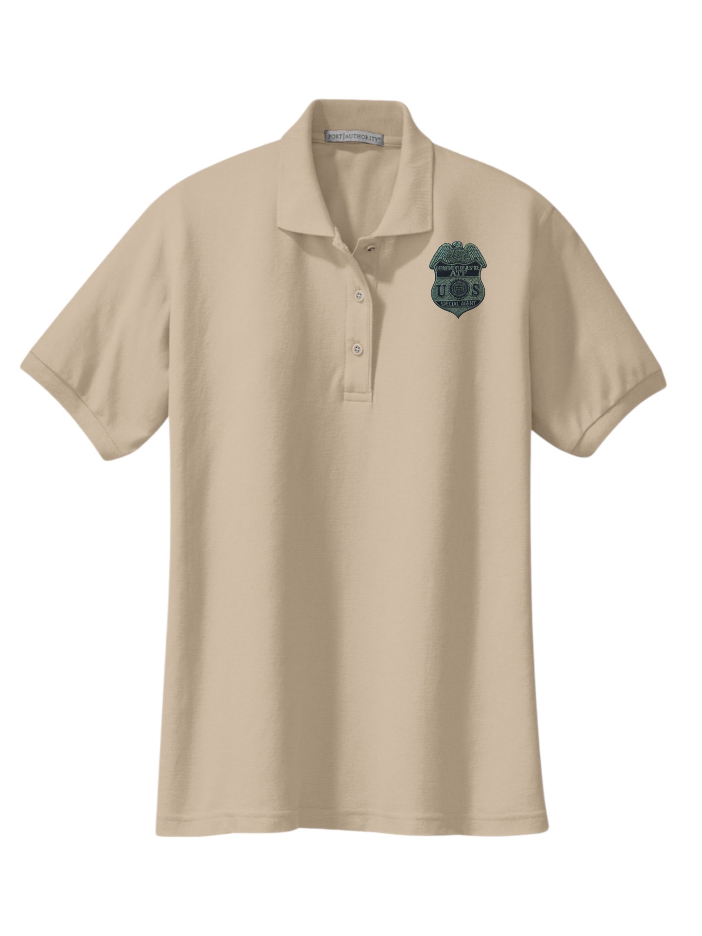 WOMENS ATF S/A BADGE PORT AUTHORITY POLO-L500