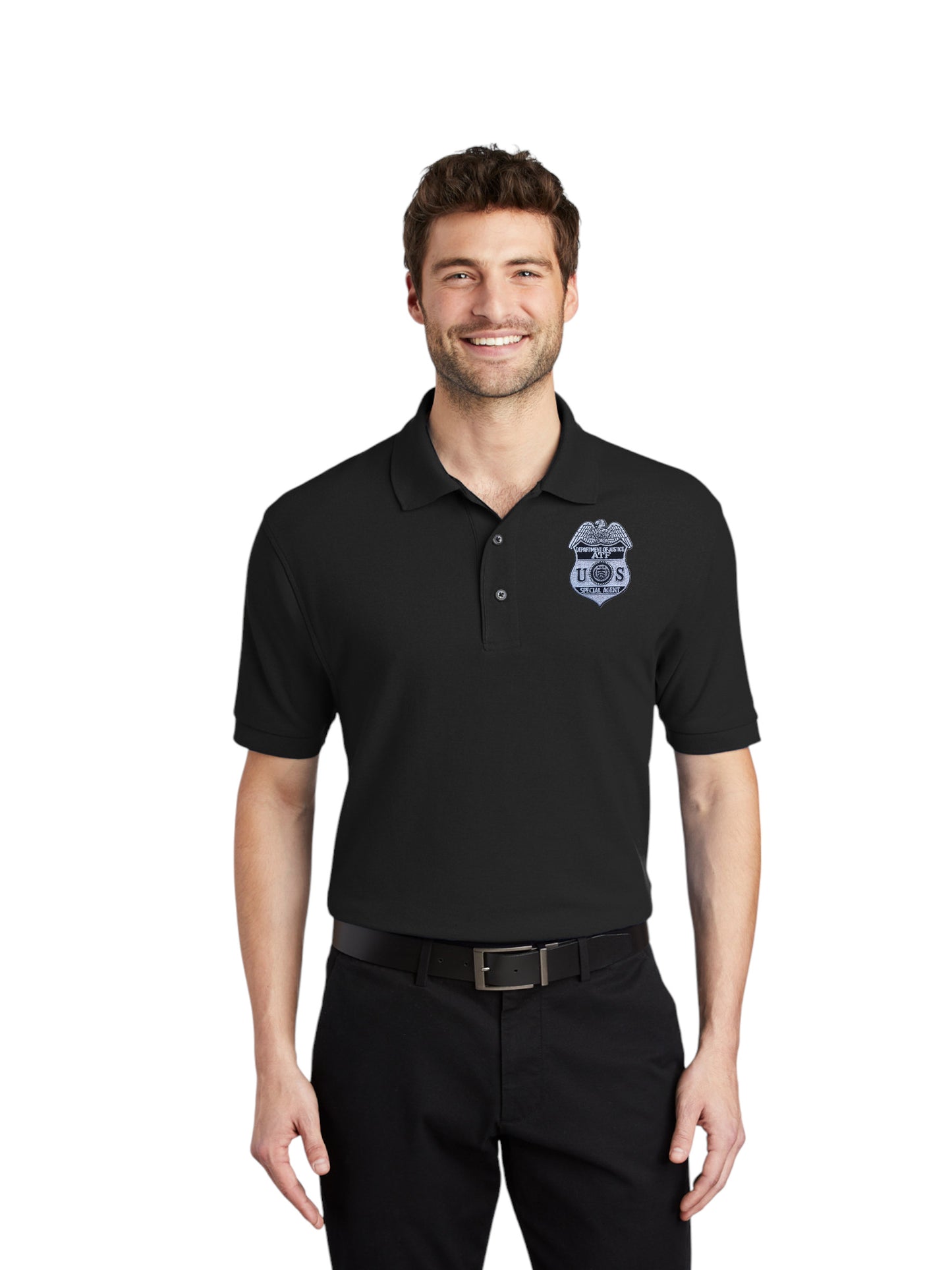 MEN'S ATF S/A BADGE PORT AUTHORITY POLO-K500