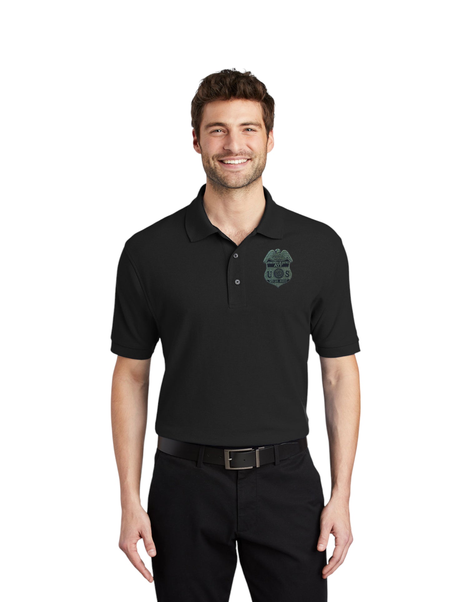 MEN'S ATF S/A BADGE PORT AUTHORITY POLO-K500