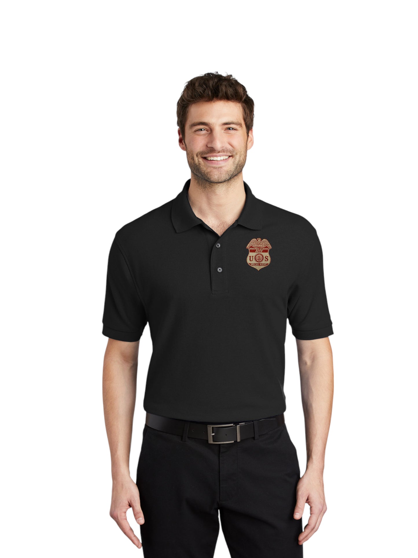 MEN'S ATF S/A BADGE PORT AUTHORITY POLO-K500