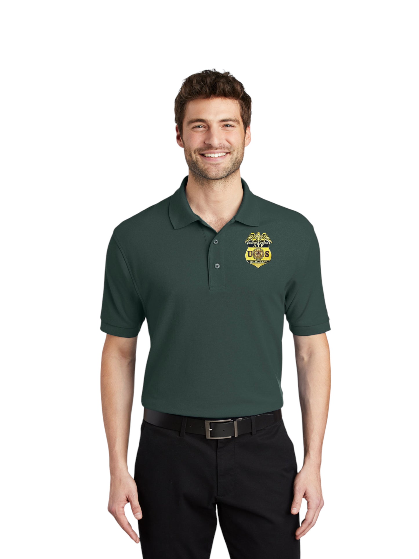 MEN'S ATF S/A BADGE PORT AUTHORITY POLO-K500