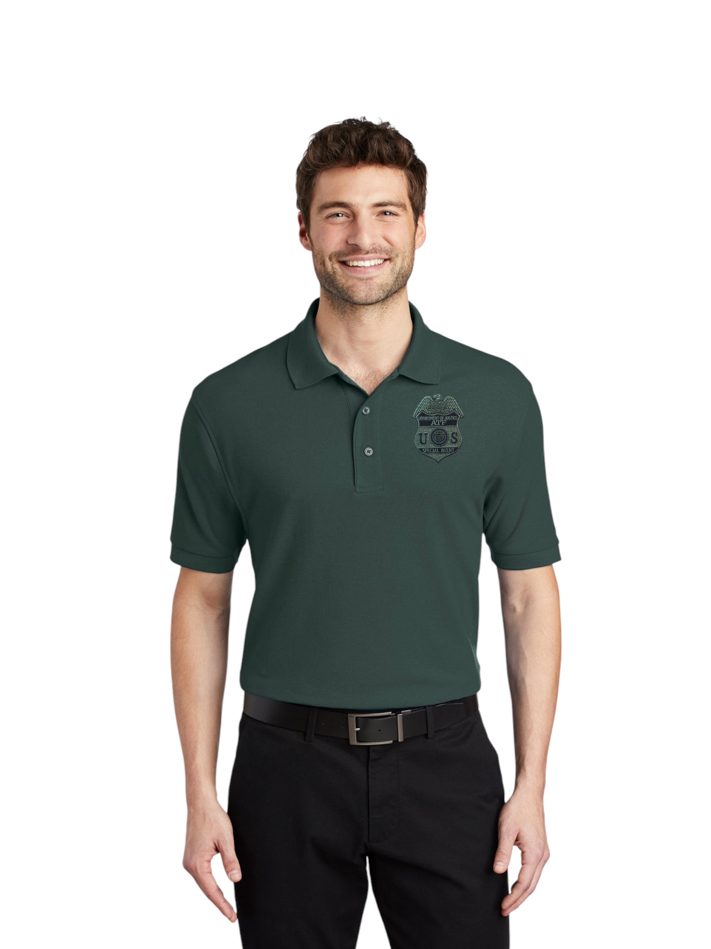 MEN'S ATF S/A BADGE PORT AUTHORITY POLO-K500