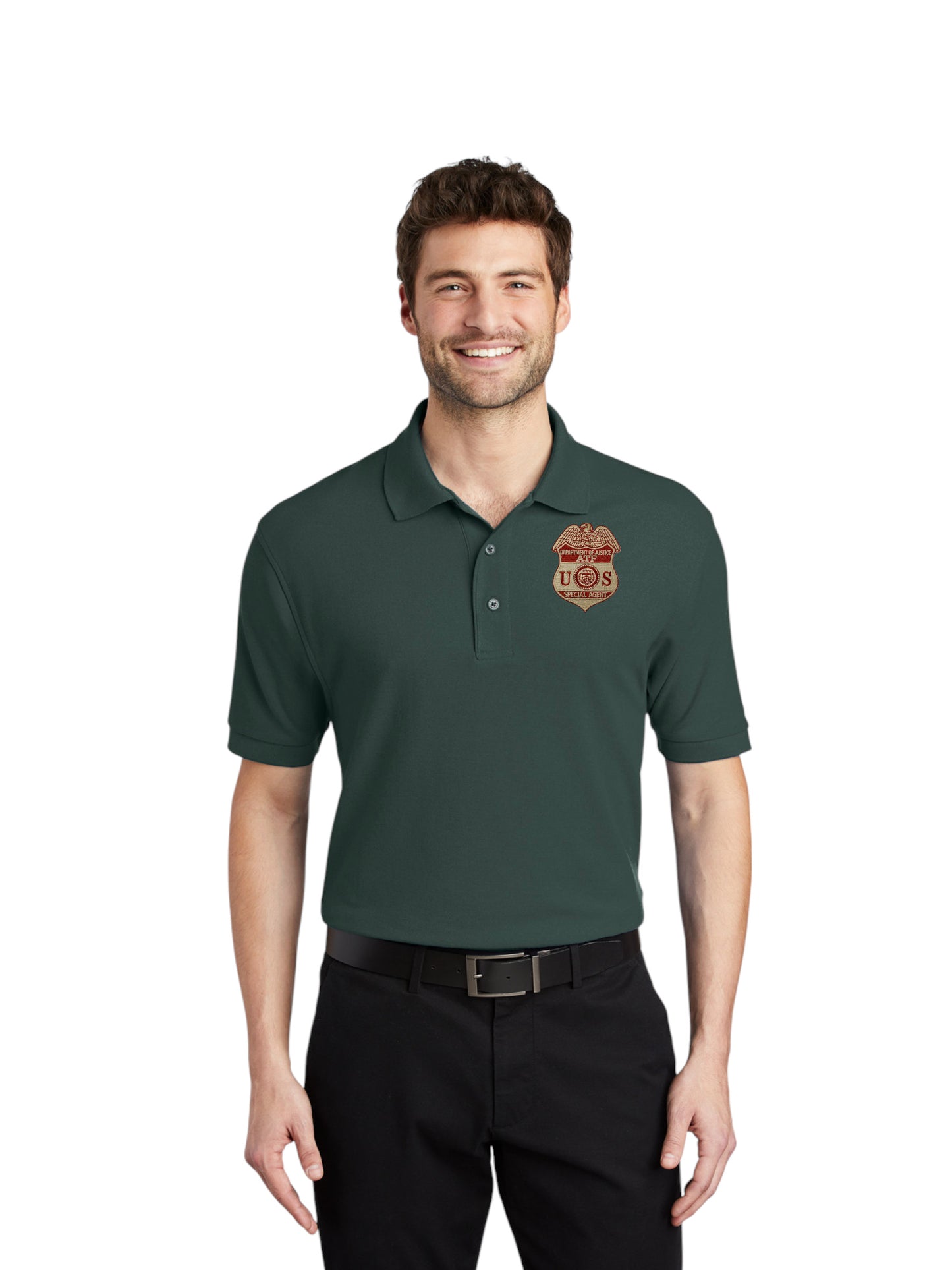 MEN'S ATF S/A BADGE PORT AUTHORITY POLO-K500