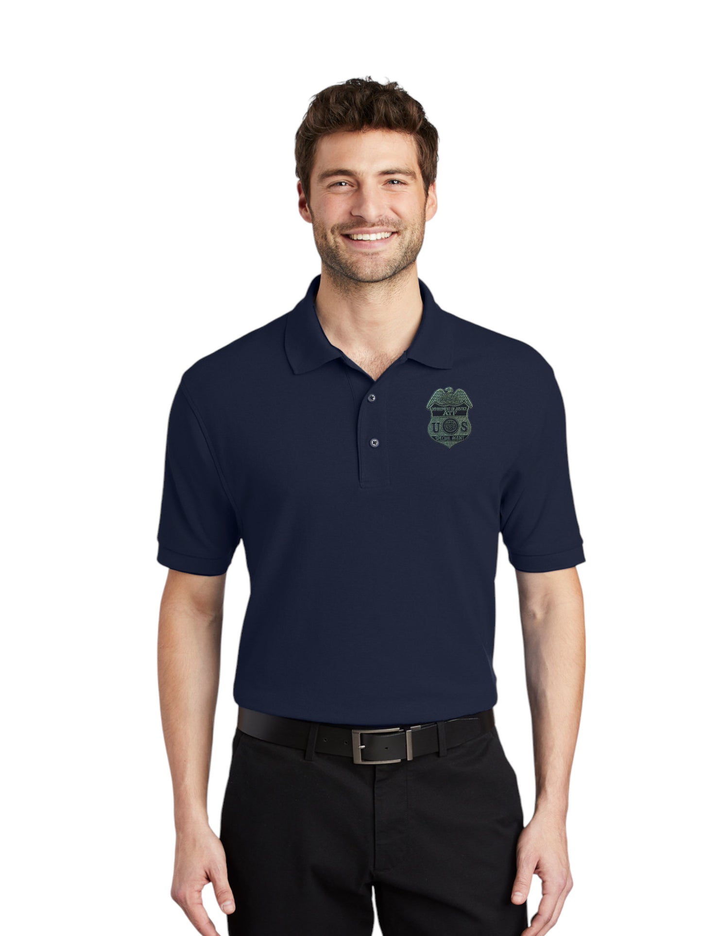 MEN'S ATF S/A BADGE PORT AUTHORITY POLO-K500