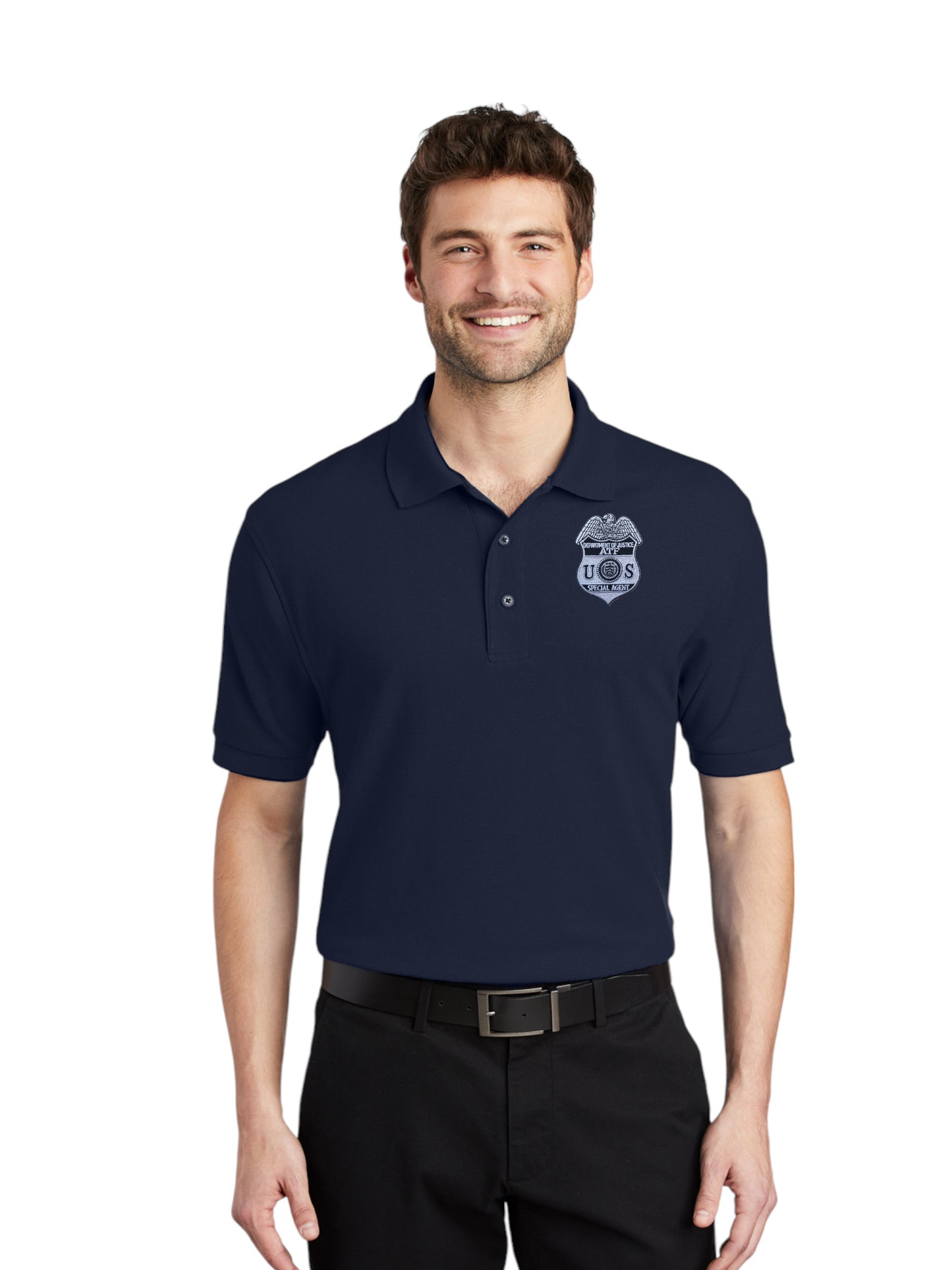 MEN'S ATF S/A BADGE PORT AUTHORITY POLO-K500