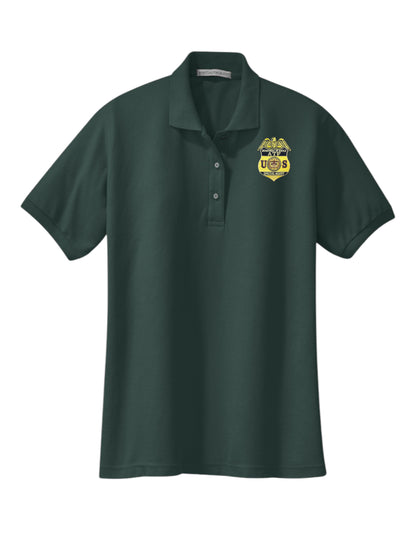 WOMENS ATF S/A BADGE PORT AUTHORITY POLO-L500