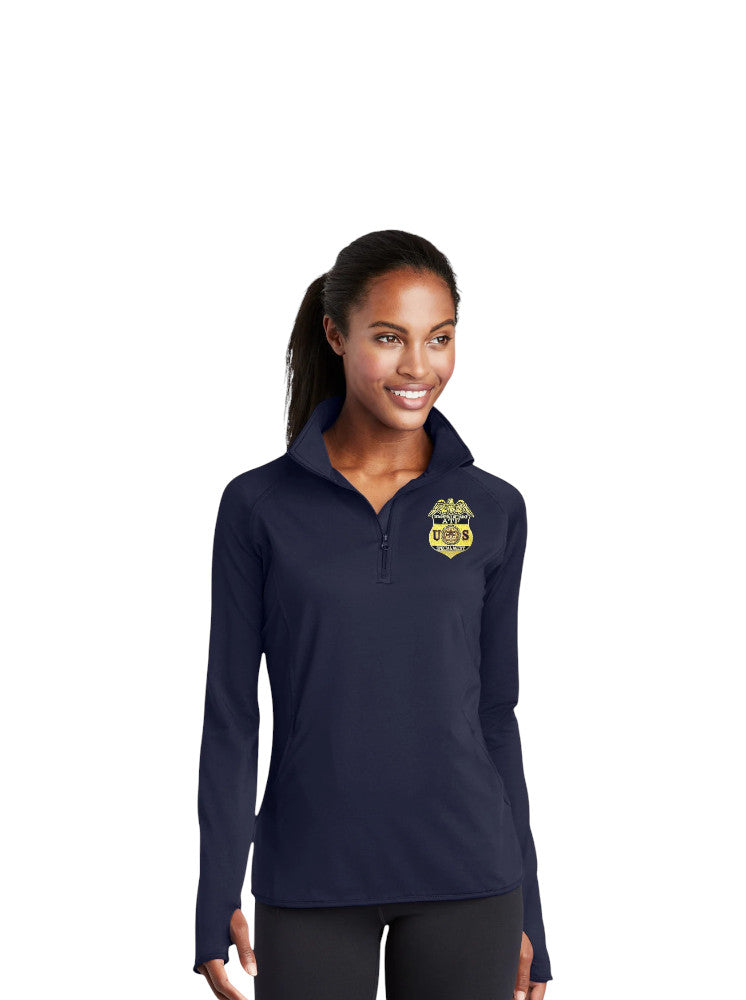 WOMEN'S ATF S/A BADGE SPORT TEK SPORT WICK STRETCH 1/2 ZIP PULLOVER-LST850