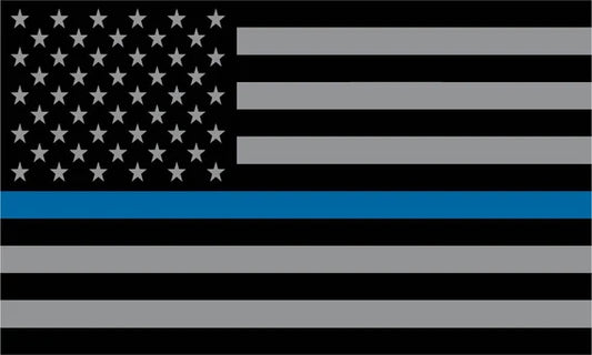 THIN BLUE LINE FLAG STICKER 4.5" X 3"