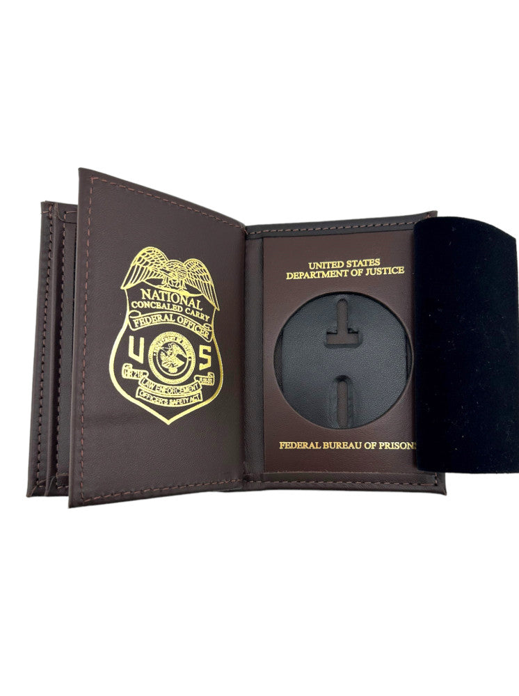 BOP BADGE WALLET 125-A USDOJ/FBOP-BROWN