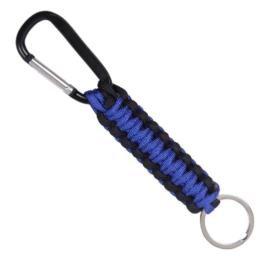 THIN BLUE LINE PARACORD KEYCHAIN W/ CARABINER