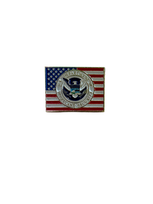 DHS SEAL FLAG TIE PIN-GOLD/MULTI