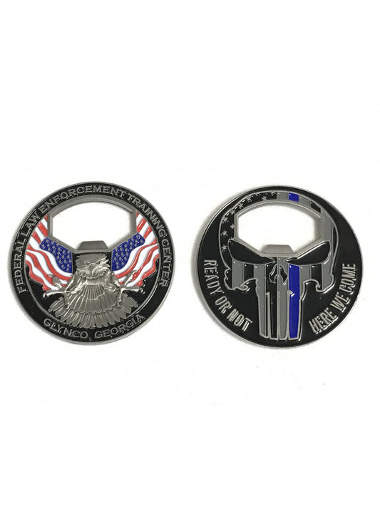 FLETC "READY OR NOT" BOTTLE OPENER COIN