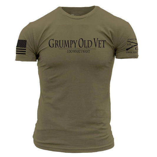 GRUNT STYLE GRUMPY OLD VET T-SHIRT-MILITARY GREEN