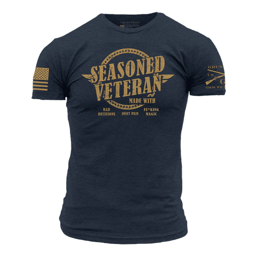 GRUNTS STYLE SEASONED VETERAN T-SHIRT-MIDNIGHT NAVY