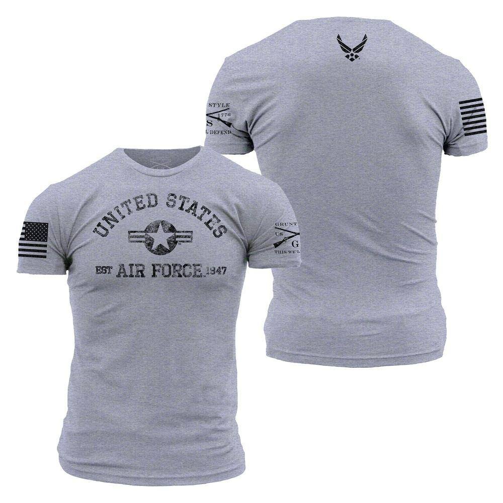 GRUNT STYLE USAF EST. 1947 T-SHIRT-HEATHER GREY