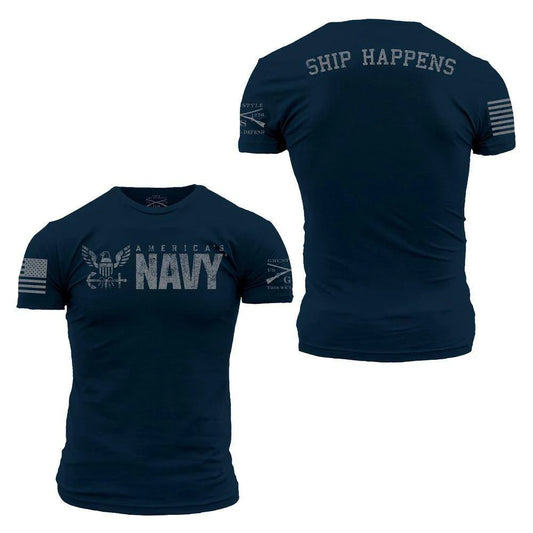 GRUNT STYLE SHIP HAPPENS T-SHIRT-NAVY