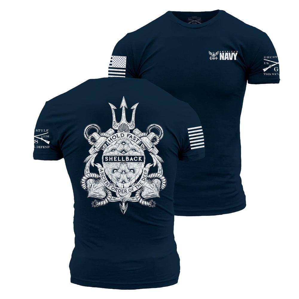 GRUNT STYLE USN SHELLBACK SEAL T-SHIRT-NAVY