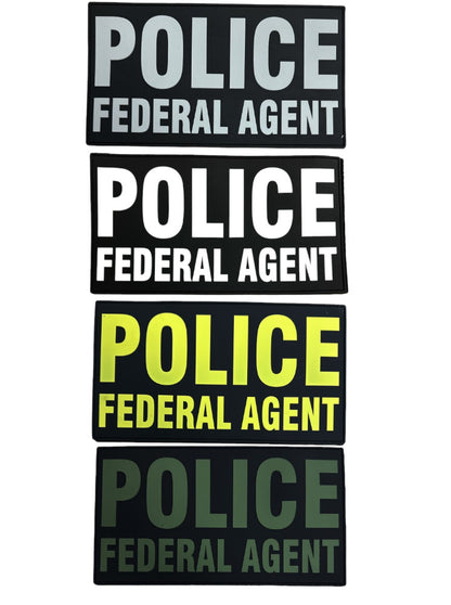 PVC POLICE FEDERAL AGENT PATCH 9X5