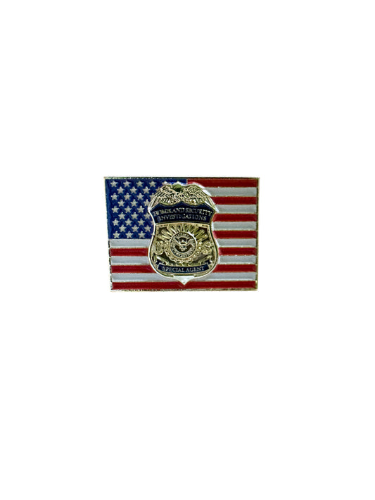 HSI S/A BADGE FLAG TIE PIN-GOLD/MULTI