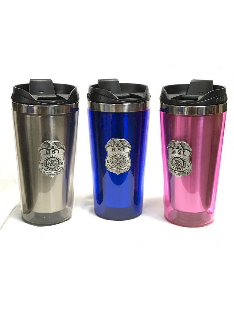 HSI INSULATED TUMBLER WITH PEWTER BADGE