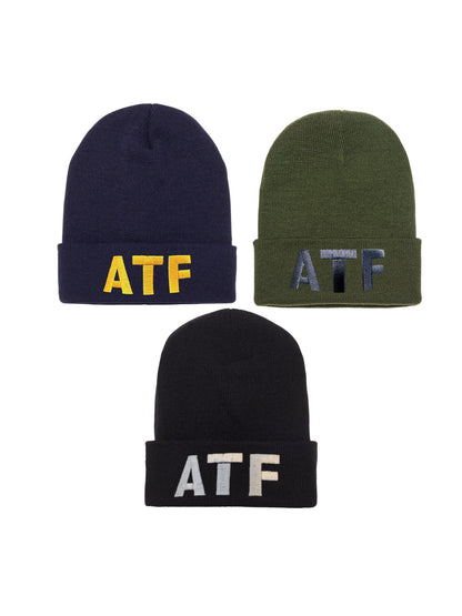 ATF LETTERS CUFFED KNIT BEANIE