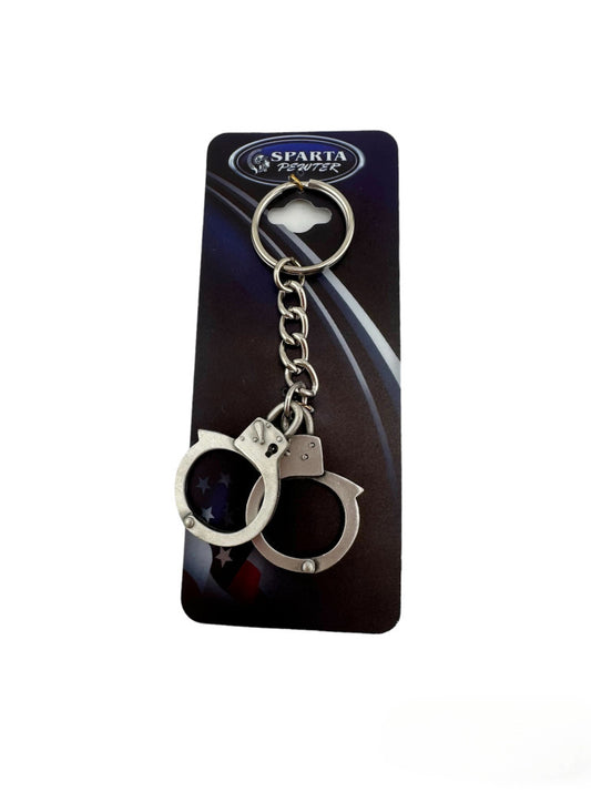 PEWTER HANDCUFFS KEY CHAIN