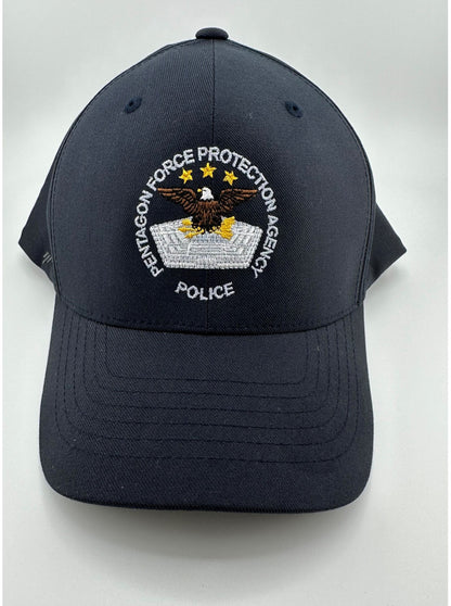 PENTAGON POLICE SEAL ON FLEX-FIT HAT-NAVY