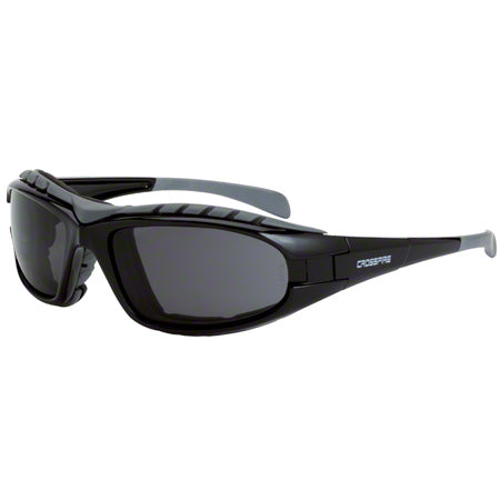 CROSSFIRE SMOKE ANTI-FOG LENS SHINY BLACK FOAM LINED