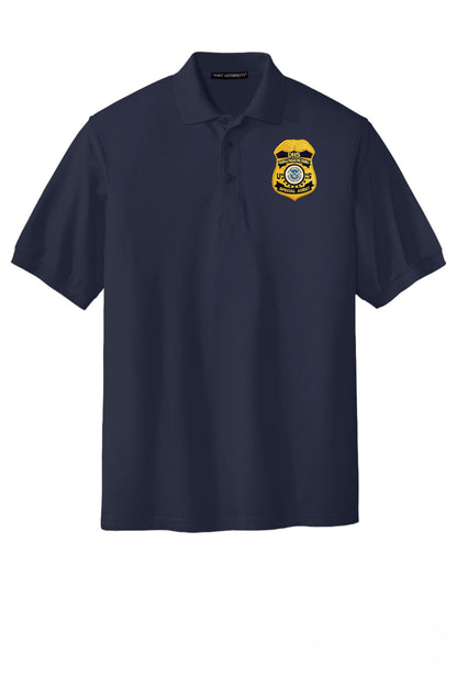 WOMEN'S NAVY DHS FPS POLO SHIRT WITH BADGE-L500