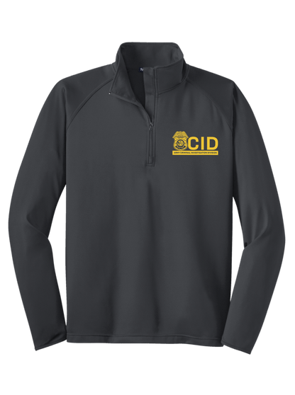 MEN'S ARMY CID-SPECIAL AGENT PRINTED LOGO SPORT WICK STRETCH 1/2 ZIP PULLOVER-ST850