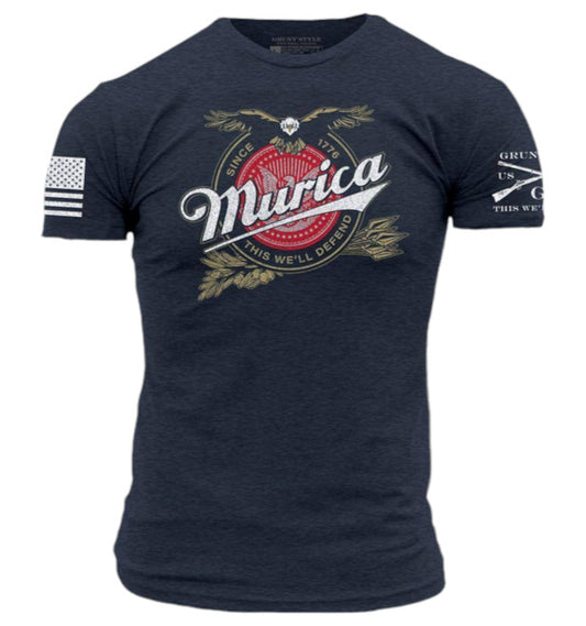 GRUNT STYLE MURICA BREWING T-SHIRT-MIDNIGHT NAVY