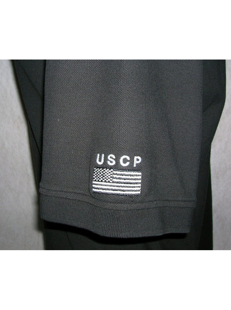 USCP BADGE W/ FLAG ON SLEEVE POLO MEN'S-K500