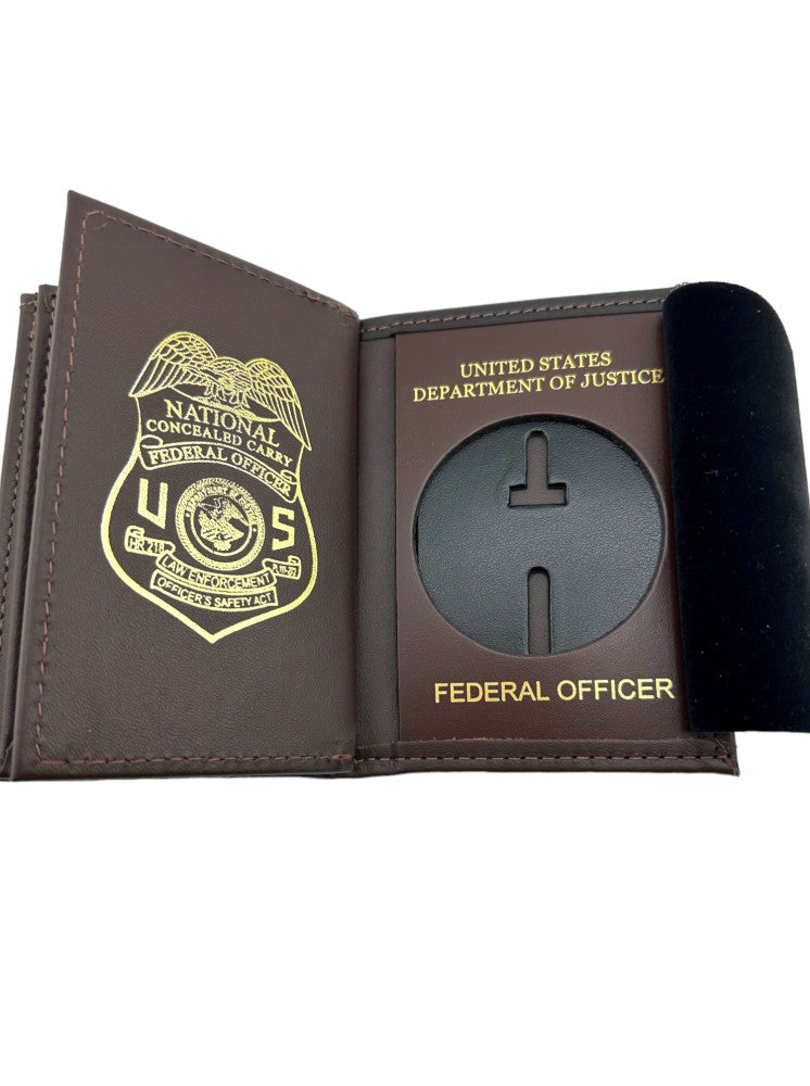 BOP BADGE WALLET 125-A USDOJ/FED-BROWN