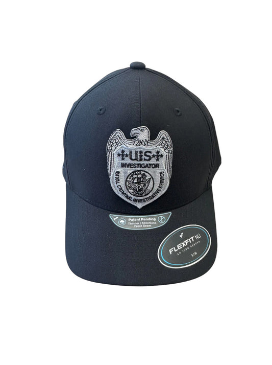 NCIS INVESTIGATOR BLACK FLEX FIT HAT WITH GREY BADGE