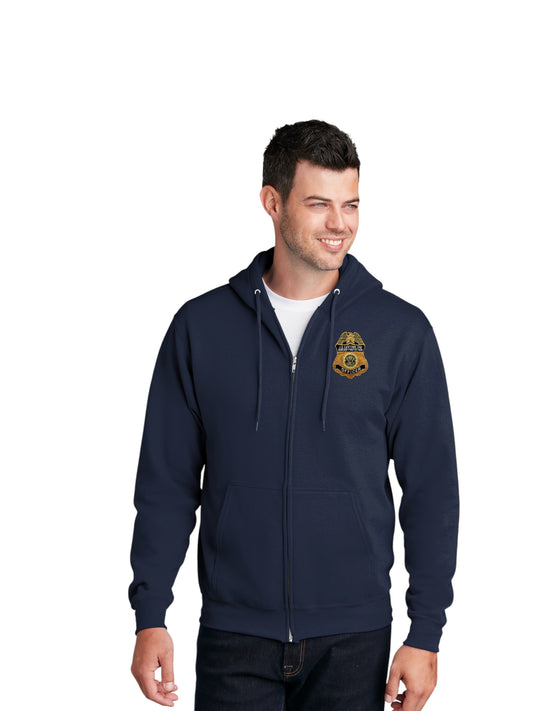 CBP OFFICER BADGE FULL ZIP HOODED SWEATSHIRT-PC78ZH