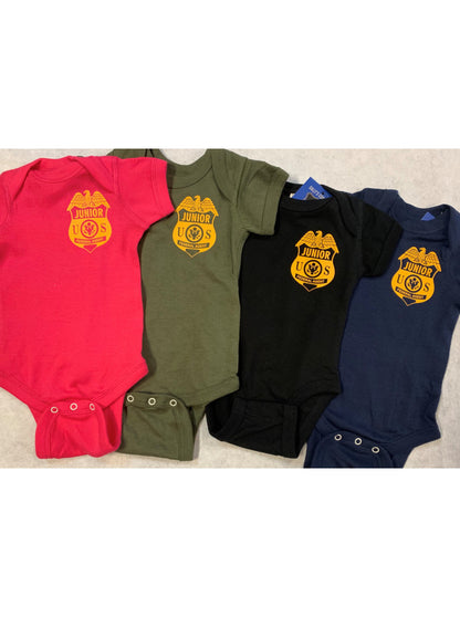 INFANT ONESIE WITH JUNIOR FEDERAL AGENT BADGE