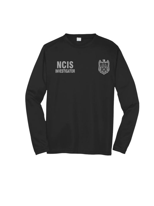 NCIS INVESTIGATOR WICKING LONG SLEEVE SHIRT IN GREY INK-ST350LS