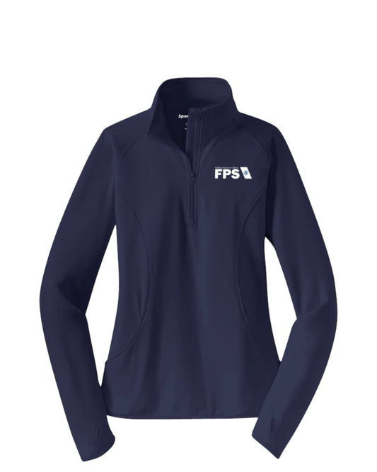 LANDIES NAVY FPS PRINTED SPORT TEK SPORT WICK STRETCH 1/2 ZIP PULLOVER-LST850