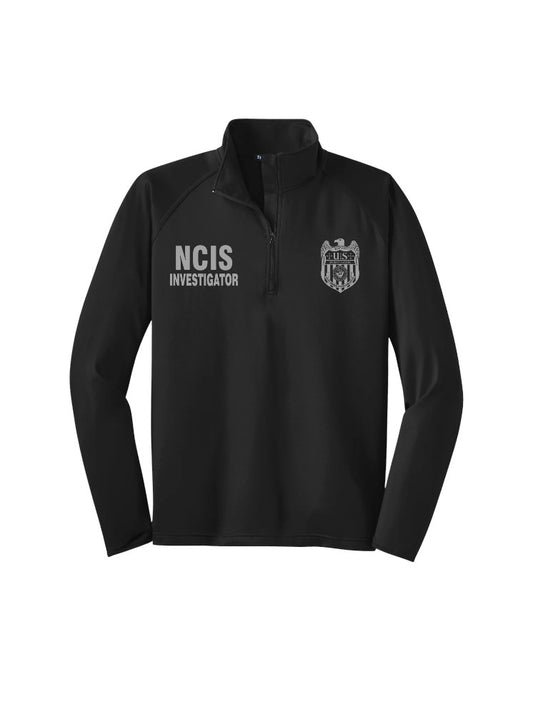 WOMEN'S NCIS INVESTIGATOR WICKING 1/2 ZIP PULLOVER IN GREY INK-LST850