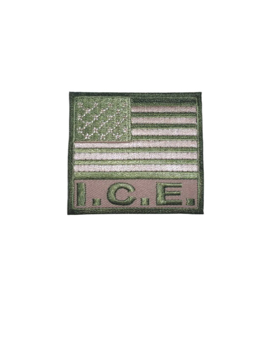 ICE US FLAG PATCH TAN/OD GREEN