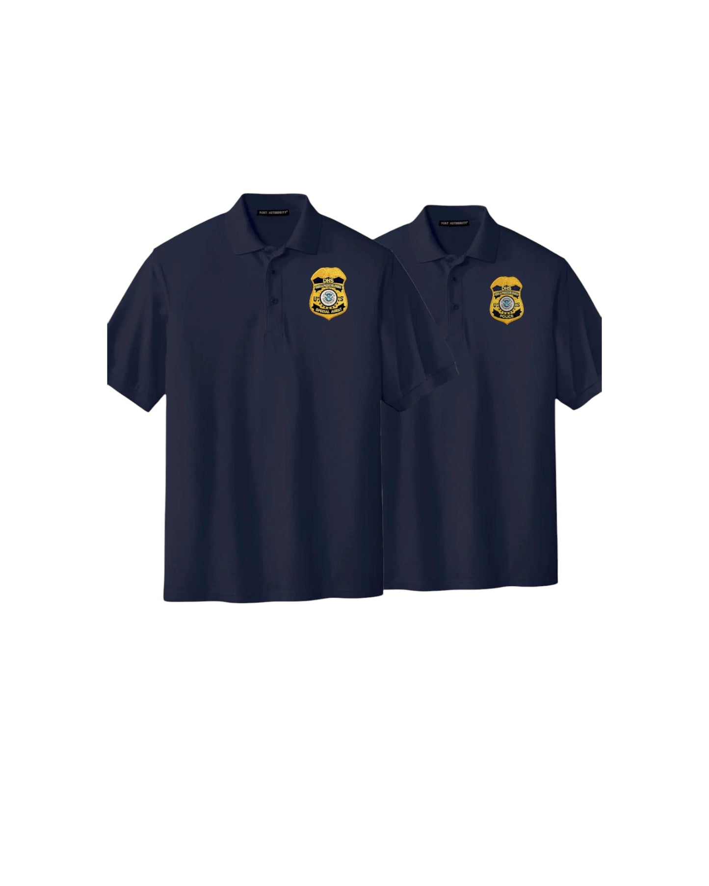 MEN'S NAVY DHS FPS POLO SHIRT WITH BADGE-K500